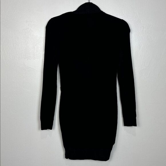 All Saints Black Gray Draped Front Long Sleeve Cardigan Sweater Size 0 - Picture 5 of 10